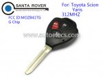 Toyota MOZB41TG Scion Yaris 3 Button Remote Key 312Mhz G Chip