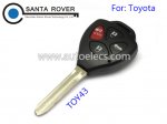 Toyota Rav4 Corolla Hilux Remote Key Case Shell 3+1 Button Toy43 Blade