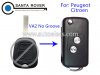 Peugeot 307 Citroen C5 Modified Flip Remote Key Case 2 Button VA2 Blade