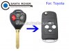 Toyota Camry Avalon RAV4 Modified Folding Flip Remote Key Case Shell 3+1 button