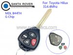 Toyota Hilux 4 Button Remote Key 314.4Mhz G Chip