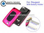 Peugeot 307 407 408 Folding Remote Key 3 Button Pink(With Battery Holder)