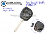 Suzuki Swift Remote Key 2 Button Toy43 Blade ID 46 Chip 433Mhz