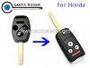 Honda Accord CRV Modified Folding Remote Key Shell 3+1 Button HON66 Blade