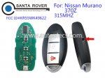 2009 - 2013 Nissan Murano 370Z Smart Remote Key 3B Trunk KR55WK49622 with Emergency Key