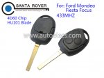 Ford Mondeo Fiesta Focus Remote Key 3 Button 4D60 Chip HU101 Blade 433Mhz