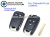 Chevrolet Cruze 3 Button Flip Remote Key 315Mhz Chinese Board