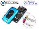 Peugeot 307 407 408 Folding Remote Key 2 Button Sky Blue(With Battery Holder)