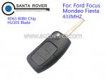 Ford Focus Mondeo Fiesta Flip Remote Key 3 Button 433Mhz 4D63 80Bit Chip HU101 Blade
