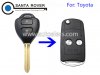 Toyota Camry Avalon RAV4 Modified Folding Flip Remote Key Case Shell 2 button